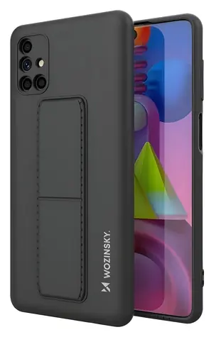 Wozinsky Kickstand Case černá / Kryt / Samsung Galaxy M51 / Silikonový / Se stojánkem
