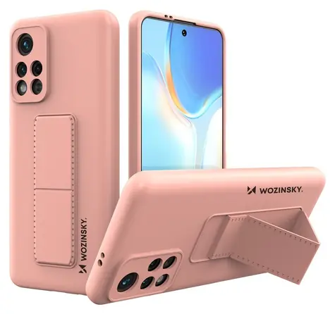 Wozinsky Kickstand Case růžová / Pouzdro / Xiaomi Poco M4 Pro 5G / Silikonové / Se stojánkem