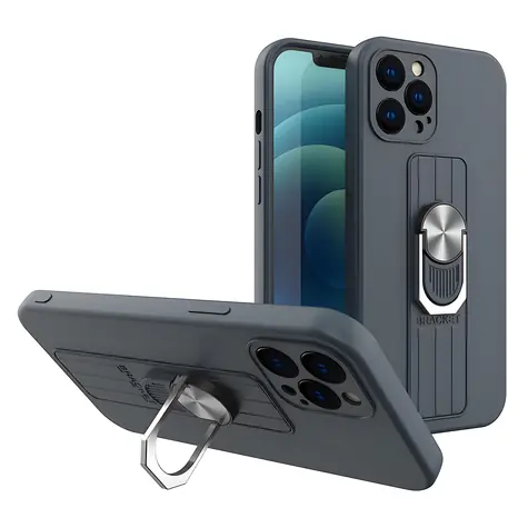 Hurtel Ring Case modrá / Pouzdro s úchytem a stojánkem / Xiaomi Poco M4 Pro 5G / Silikonové