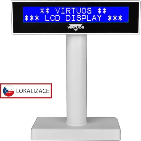 Virtuos FL-2026MB bílá / Zákaznický displej / LCD / 2x20 znaků / USB