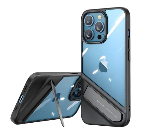 Ugreen Fusion 90153 černá / Pouzdro se stojánkem / Apple iPhone 13 Pro / Tvrzený, gelový rám