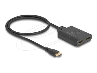 Delock HDMI UHD Switch 2 x HDMI in - 1 x HDMI out černá / Přepínač / 8K 60 Hz / USB napájení / kabel 0,5 m