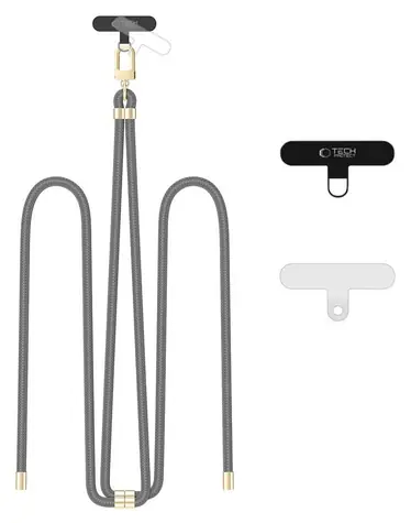 Tech-Protect C7S Rope Crossbody šedá / Popruh na smartphone / Přes rameno / Pletený