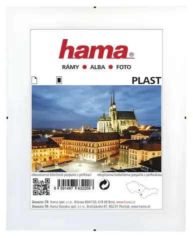 Hama Clip-Fix polystyren 40x50 cm / Rámeček / plexi sklo / bílá pasparta / 28 × 35 cm