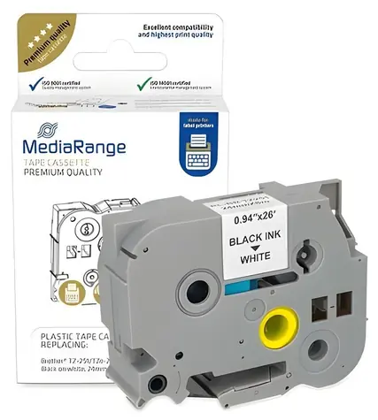 MediaRange páska pro Brother TZ-251/TZe-251 / Kazeta s páskou / bílý podklad / černý tisk / 24 mm / 8 m