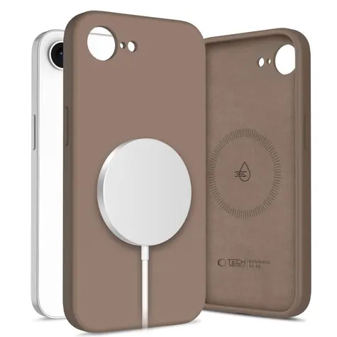Tech-Protect Silicone MagSafe čokoládově hnědá / Kryt / Apple iPhone 16e, 17e / MagSafe / Silikon