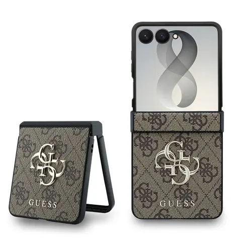 Guess PU 4G Metal Logo hnědá / Zadní kryt / Samsung Galaxy Z Flip 8