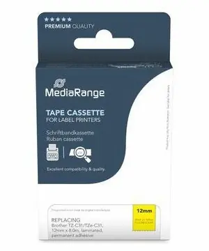 MediaRange páska pro Brother TZ-C31/TZe-C31 / Kazeta s páskou / černý tisk / 12 mm / 8 m