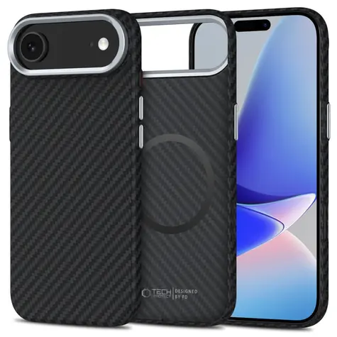 Tech-Protect Ion Carbon MagSafe iPhone 17 Air černo-stříbrná / Kryt / Polykarbonát / MagSafe