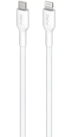 Puro Fabrik bílá / Datový kabel / USB-C - Lightning / MFi / 1,2 m