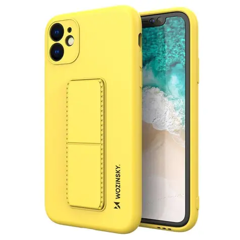 Wozinsky Kickstand Case pro Apple iPhone 12 Pro Max žlutá / Kryt na mobil / silikonový / se stojánkem