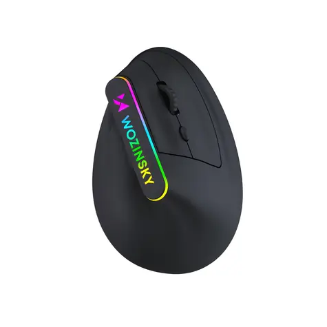Wozinsky WMG-1164 černá / Bezdrátová vertikální ergonomická herní myš / RGB podsvícení / 3600 DPI