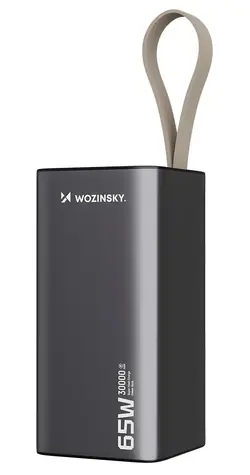 Wozinsky K65+ šedá / Powerbanka / 30000 mAh / 65W / 2x USB-C + USB-A