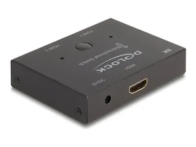 Delock HDMI 2 - 1 / Obousměrný switch / 8K / 60 Hz / Kabel 1 m