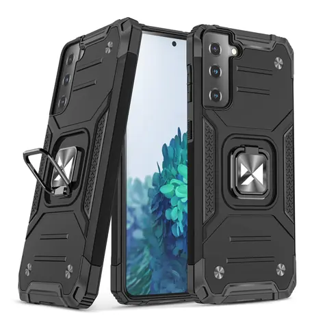 Wozinsky Ring Armor pro Samsung Galaxy S22+ černá / Kryt na mobil / odolný / s magnetickým držákem