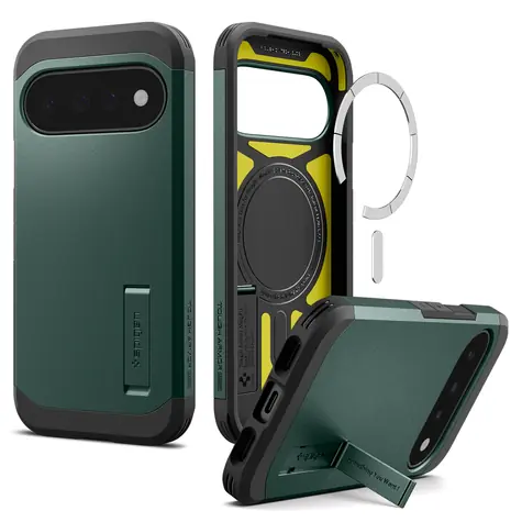 Spigen Tough Armor MagSafe abyss green / Ochranný kryt / Google Pixel 11 / Výklopný stojánek / MagFit