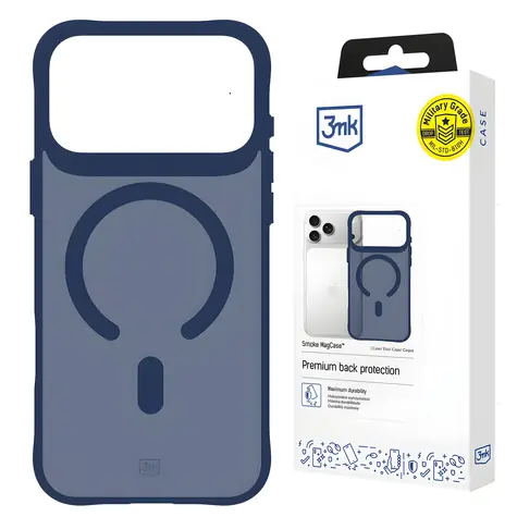 3mk Smoke MagCase modrá, průhledná / Kryt / MagSafe / Apple iPhone 17 Pro