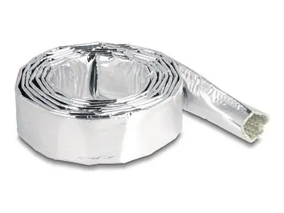 Delock Kabelový oplet ze skleněných vláken a hliníku 2 m x 20 mm / Ochranný oplet / -40 až 200 °C / stříbrná