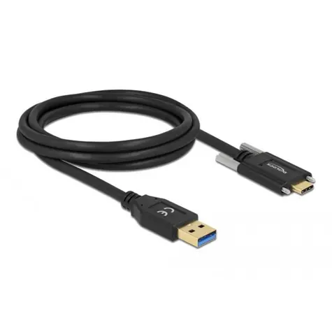 DeLock USB-A - USB-C kabel černý / Kabel / USB 3.2 Gen 2 / 10 Gbps / 2 m / 3 A