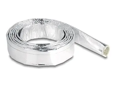 DeLock ochranný oplet kabelů ze skelného vlákna a hliníku / Kabelový oplet / 2 m / 16 mm / stříbrná