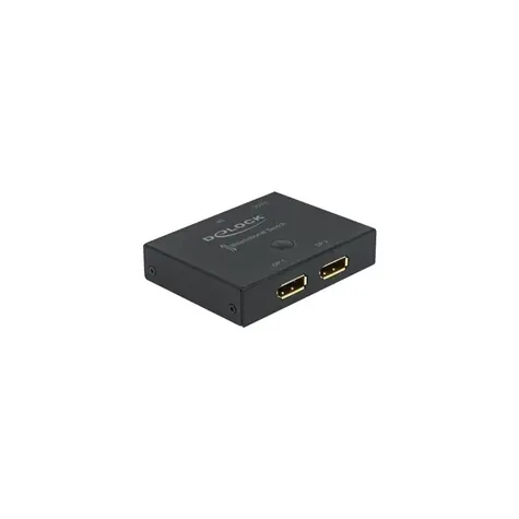 Delock DisplayPort Switch 2:1 černá / Přepínač / Obousměrný / 8K / 30 Hz