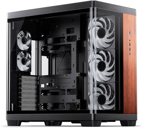 Jonsbo TK-4 Wood černá / Počítačová skříň / Midi-Tower / ATX / Tvrzené sklo