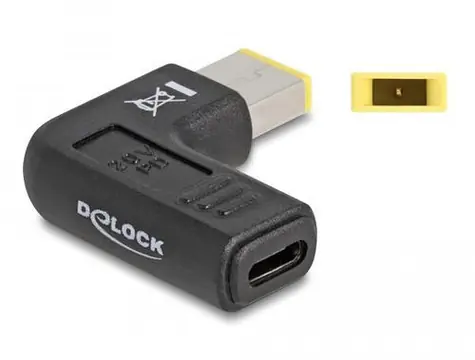 Delock USB-C – Lenovo 11x4,5mm černá / Napájecí adaptér pro notebook / 90° / 20 V / 3 A