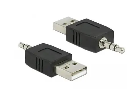 Delock adaptér USB-A samec - Jack 3,5mm samec pro iPod Shuffle / Adaptér / černý