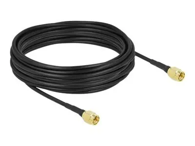 DeLock SMA (M) - SMA (M) kabel černý / Anténní kabel / LMR100 / 10 m / zlacené konektory