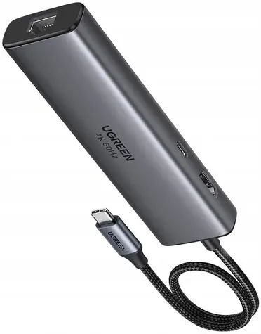 Ugreen CM512 šedá / Replikátor portů / USB-C / 1x USB-A 3.2 Gen2 / 2x USB-C 3.2 Gen1