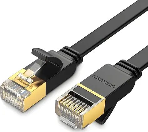 Ugreen NW106 černá / Síťový kabel / Cat 7 STP / RJ45 / 10 m / plochý