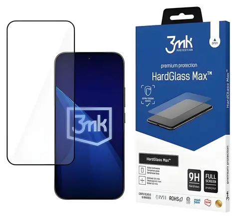 3mk HardGlass Max Black / Tvrzené sklo / Xiaomi 17T / 9H