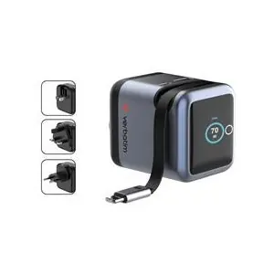 Verbatim Mini GaN 70W černá / Cestovní nabíječka / TFT displej / 2x USB-C PD 70W / 1x USB-A QC 3.0