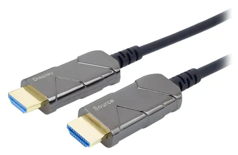 PremiumCord HDMI 2.1 optický fiber 30 m zlacený / Kabel HDMI / Ultra High Speed / 8K 60Hz / 4K 120Hz