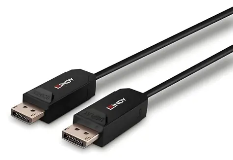 Lindy Fibre Optic Hybrid DisplayPort 2.0 UHBR10 černá / DisplayPort kabel / 30 m / 8K 60Hz / 24 Gbit/s