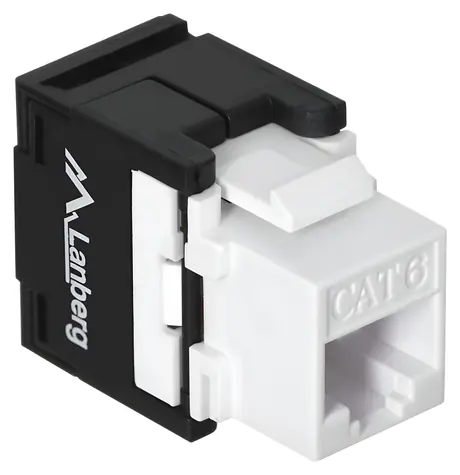 Lanberg Keystone modul RJ45-LSA černý / Keystone modul / CAT.6 UTP / beznástrojový, 180° / PoE
