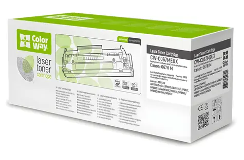 Colorway CRG-067HM purpurová / Kompatibilní toner pro tiskárny Canon / 2 350 stran