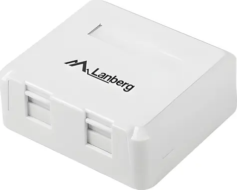 Lanberg OK1-0002-W / Krabice pro keystone moduly / Povrchová montáž / 2 porty