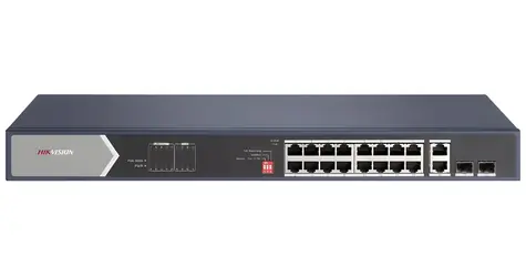 Hikvision DS-3E0520HP-E / Switch / 16x Gigabit PoE (4x Hi-PoE) / 2x RJ45 + 2x SFP uplink / 225W / dosah 300m