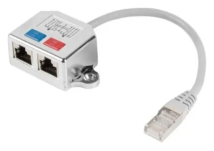 Lanberg AD-0026-S stříbrná / Rozbočovač / RJ45 na 2x RJ45 / FTP