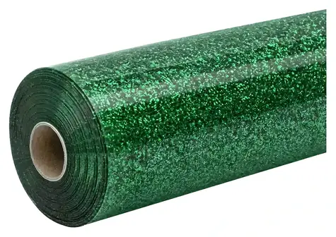 HTVRONT fólie pro termotransfer s glitry zelená / Fólie pro termotransfer / 30,5 × 90 cm / Glitter