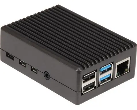 Joy-it Alu-08 černá / Pouzdro / pro Raspberry Pi 4 / Hliníkové / Pasivní chlazení