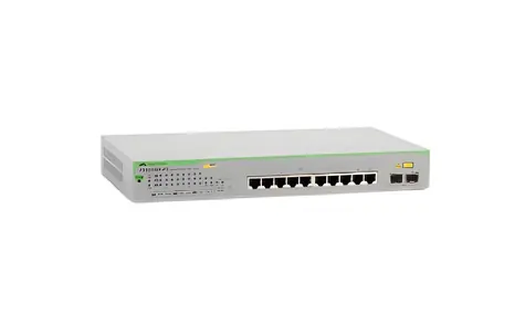Allied Telesis Gigabit WebSmart switch 8-port PoE+ / Switch / 8x Gigabit PoE+ / 2x SFP uplink / Managed L2