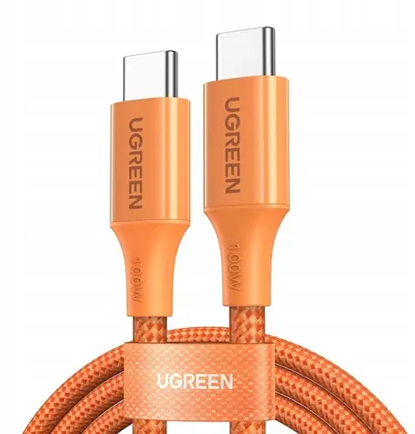 Ugreen L502 oranžová / Nabíjecí kabel USB-C - USB-C / PD / 5A / 1m