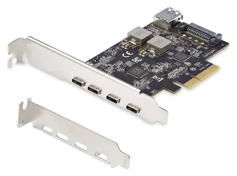 StarTech PCIe karta USB-C 5 portů černá / Řadič USB / PCI Express / USB 3.2 Gen 2 10 Gbps / čipset ASMedia ASM3142