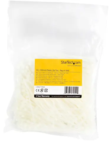 StarTech stahovací pásky bílé / Stahovací pásky / 1000 ks / nylon / uvolnitelné
