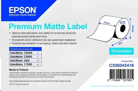 Epson Premium Matte Label 76x35 mm / Etikety / Kontinuální role