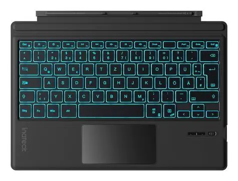 inateck Klávesnice Surface Go černá / Klávesnice / QWERTZ / Bluetooth 5.3 / touchpad / podsvícená