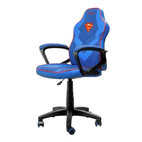 Trust GXT 703SM Revvo Superman modrá / Dětská herní židle / nastavitelná výška / nosnost 110 kg / otočná kolečka