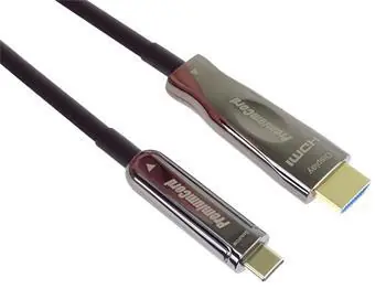 PremiumCord Optický adaptér USB-C - HDMI Aluminium 10 m / Adaptér / 4K 60Hz / optické vlákno